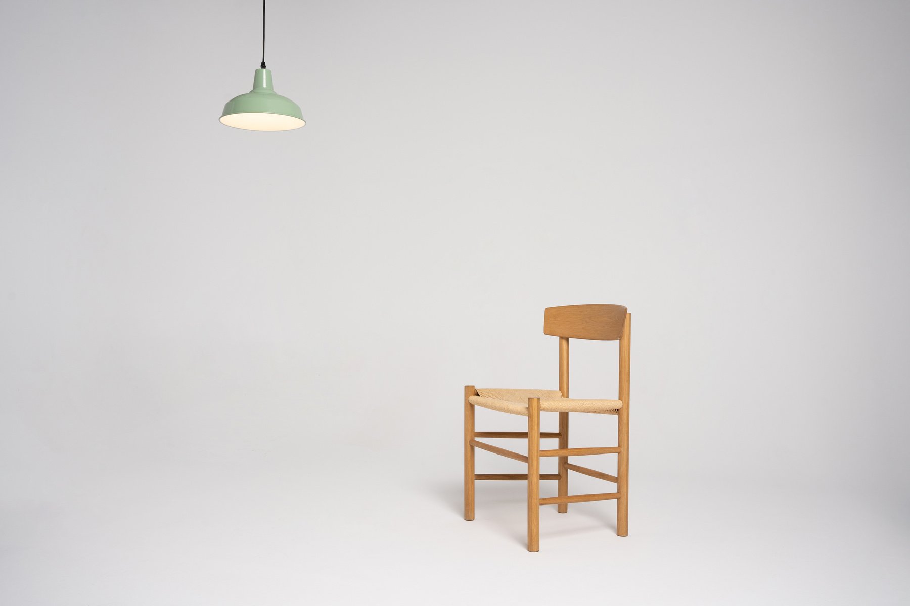 Chair and Lamp on White Background